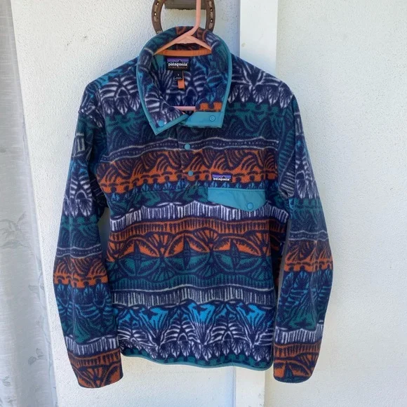 Men's Rare Patagonia Tradewinds Stone Synchilla Fleece Snap Pullover Jacket (S) - Picture 1 of 3